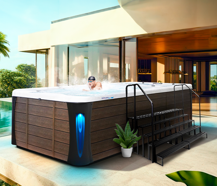 Calspas hot tub being used in a family setting - Harvest